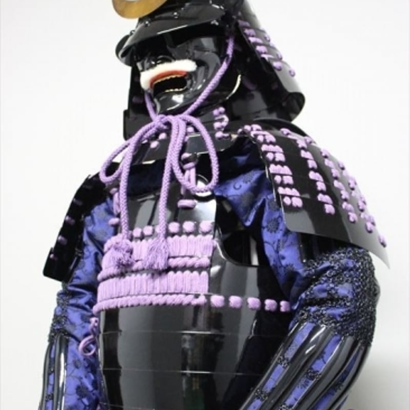 O-056】紫糸威胸取黒桶側二枚胴具足 | 甲冑工房丸武 O-056】紫糸威胸取黒桶側二枚胴具足 | 甲冑工房丸武