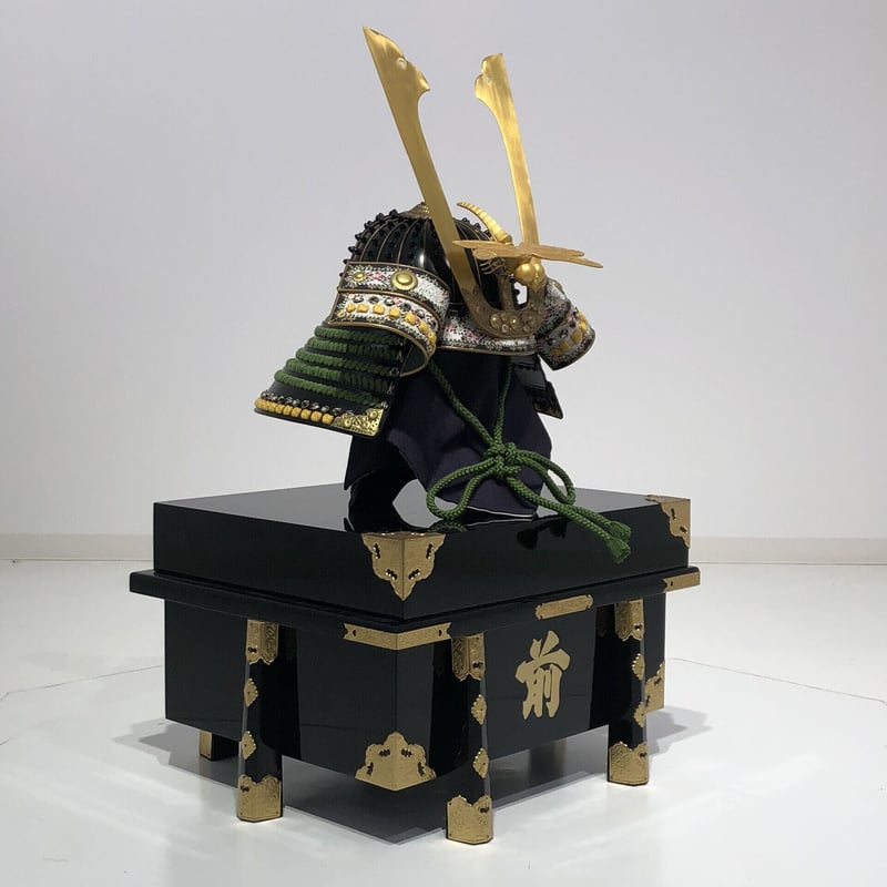 兜　C 武田菱　鎧　武具 甲州印伝 武田菱柄 武田信玄公兜紺セット - 人形専門店