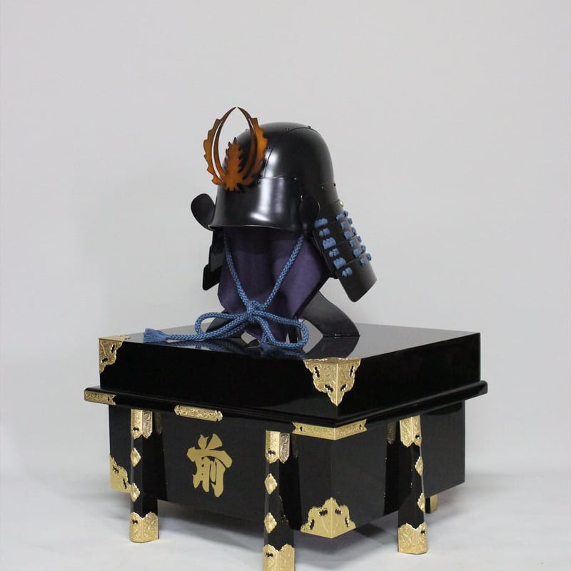 O-066-K】○紺糸威鋲綴頭形二枚胴具足（艶消塗）（兜のみ