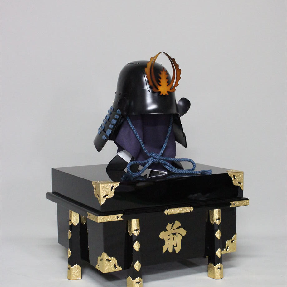 O-066-K】○紺糸威鋲綴頭形二枚胴具足（艶消塗）（兜のみ