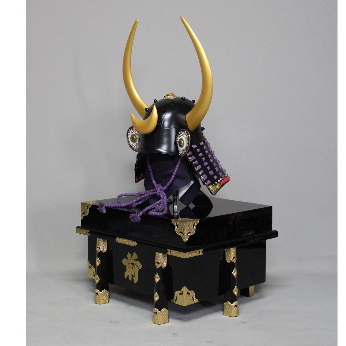 O-040-K】紫糸威平角脇立ニ枚胴具足（兜のみ） | 甲冑工房丸武