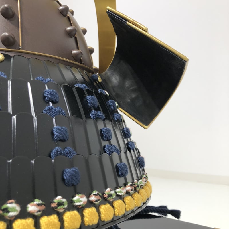 O-046-K】紺糸威鉄錆笠鋲二枚胴具足(兜のみ) | 甲冑工房丸武 O-046-K】紺糸威鉄錆笠鋲二枚胴具足(兜のみ) | 甲冑工房丸武