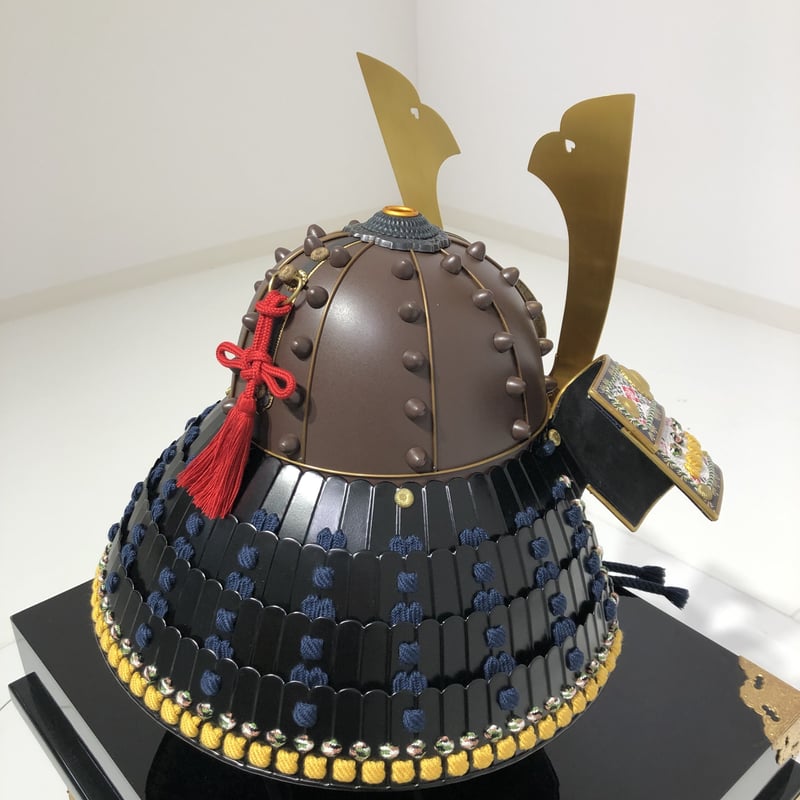 O-046-K】紺糸威鉄錆笠鋲二枚胴具足(兜のみ) | 甲冑工房丸武 O-046-K】紺糸威鉄錆笠鋲二枚胴具足(兜のみ) | 甲冑工房丸武