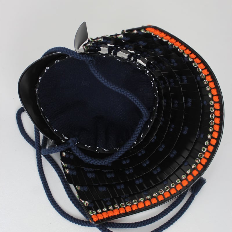 O-050-K】紺糸威黒艶消鋲綴二枚胴具足(頭形)(兜のみ) | 甲冑 O-050-K】紺糸威黒艶消鋲綴二枚胴具足(頭形)(兜のみ) | 甲冑