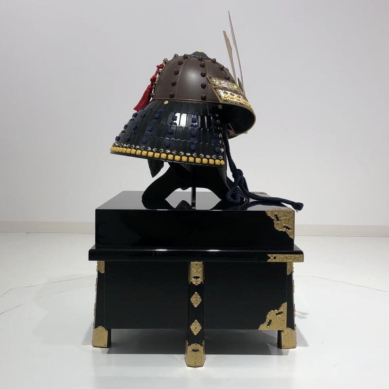 O-046-K】紺糸威鉄錆笠鋲二枚胴具足（兜のみ） | 甲冑工房丸武