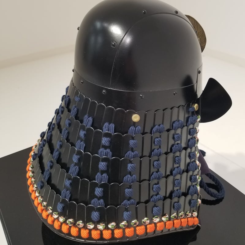 O-050-K】紺糸威黒艶消鋲綴二枚胴具足(頭形)(兜のみ) | 甲冑 O-050-K】紺糸威黒艶消鋲綴二枚胴具足(頭形)(兜のみ) | 甲冑