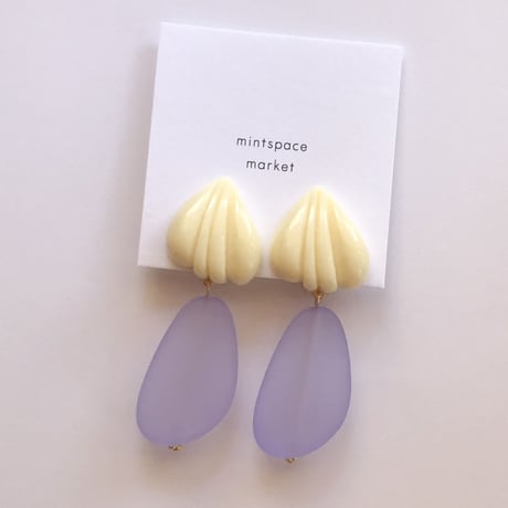 ivory & purple earring