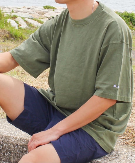 a.m. vintage oversized T-shirt (dark green)