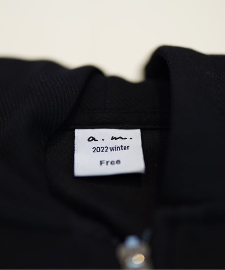 a.m. half zip hoodie (black)