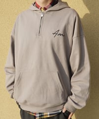 a.m. half zip hoodie (beige)