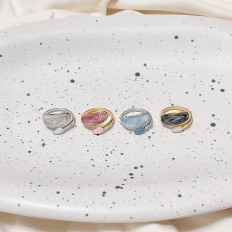 【tiill】 marble 2color drop ring
