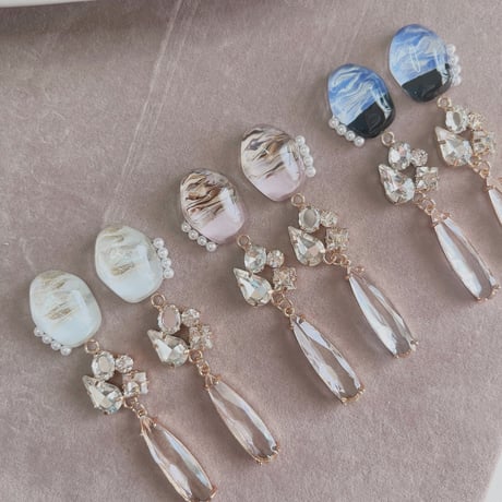 【tiill】 Liquid marble gem -  glass bijou