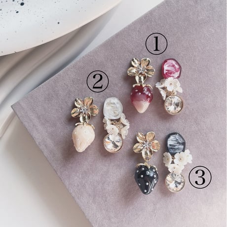 【tiill】 Liquid marble gem - flower strawberry