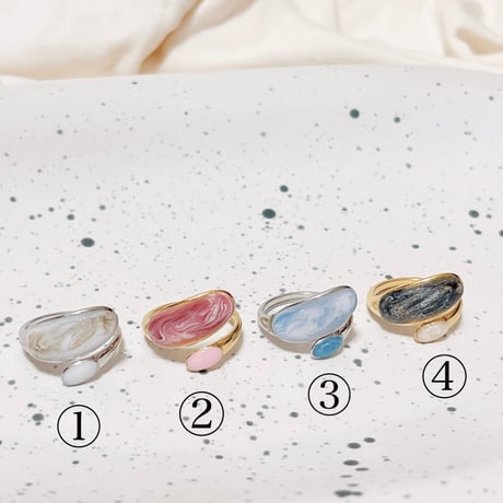 【tiill】 marble 2color drop ring