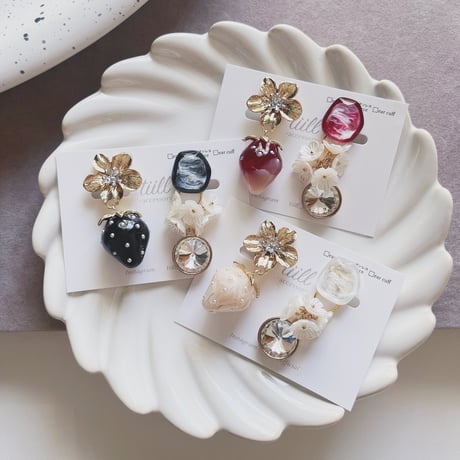 【tiill】 Liquid marble gem - flower strawberry