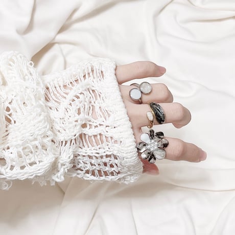 【tiill】 marble 2color drop ring