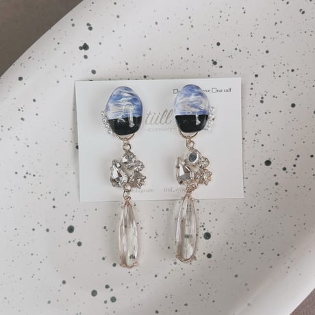 【tiill】 Liquid marble gem -  glass bijou
