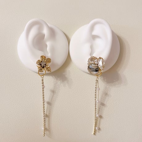 【tiill】 Marble crown - long charm