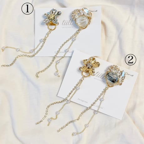 【tiill】 Marble crown - long charm