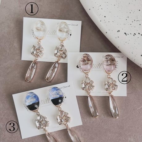【tiill】 Liquid marble gem -  glass bijou