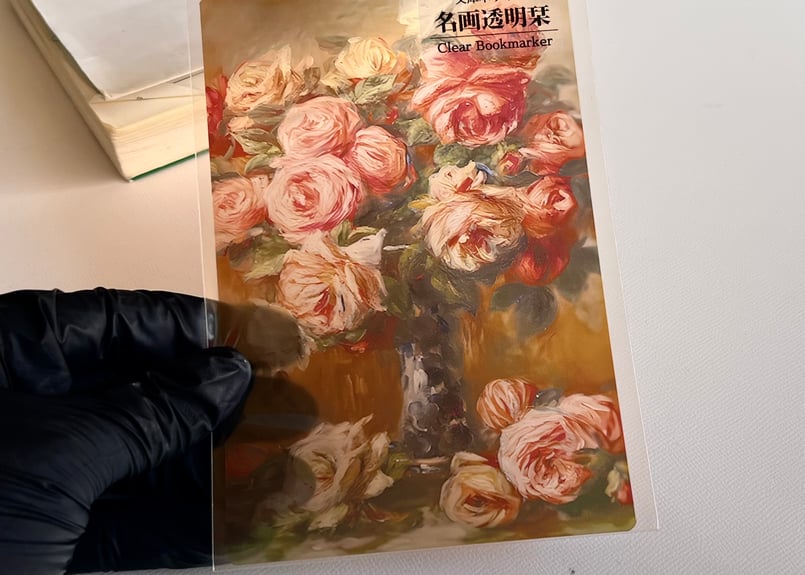 世界の名画 透明栞 ルノワール【花瓶の薔薇】オルセー美術館蔵