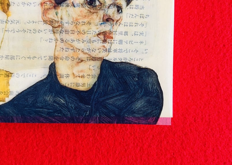 世界の名画 透明栞 エゴン・シーレ【ほおずきの実のある自画像