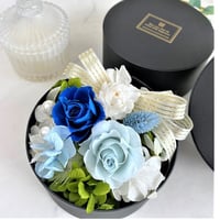 プリザーブドフラワー　ボックスブラックℙblue【送料無料】記念日 お誕生日 入学卒業 就職お祝い ホワイトデー 父の日 男性 感謝 サプライズ 退職 送別