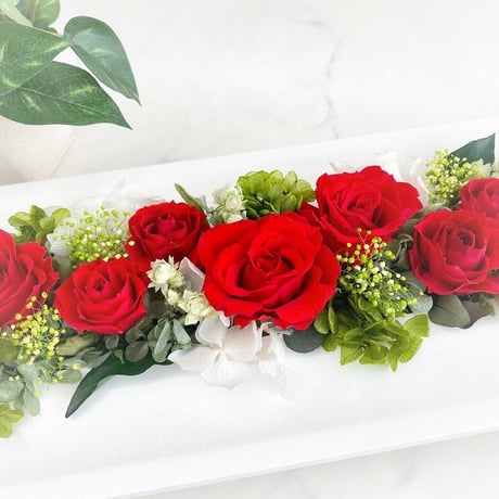 プリザーブドフラワー　ワイドウッドフレームℒ-red 記念日 お誕生日 結婚 出産祝い  開店開業 就任昇進  インテリア 母の日 敬老の日  母の日  還暦  赤いバラ