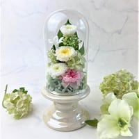 プリザーブドフラワーお供え花ガラスドーム　【送料無料】仏花　想志 ～そうし～ 和なごみ　法要・新盆・旧盆・法事・初盆・お彼岸・初彼岸