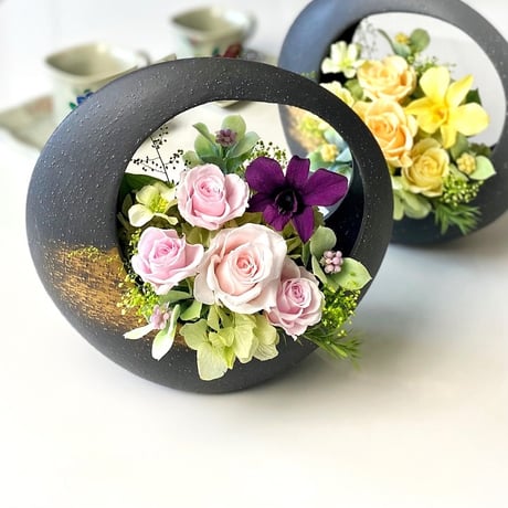 プリザーブドフラワー～寿ことぶき～お祝い花 誕生日 結婚祝い 記念日 新築 昇進就任 開業 開店 敬老の日 長寿祝い 古希 喜寿 傘寿 米寿  和モダン インテリア