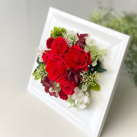 プリザーブドフラワー　ウッドフレームℳ-Elegant お祝い 誕生日 母の日 記念日 結婚出産 新築 開店開業 入学 送別 お見舞い 彼女 友達