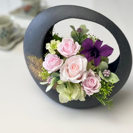 プリザーブドフラワー～寿ことぶき～お祝い花 誕生日 結婚祝い 記念日 新築 昇進就任 開業 開店 敬老の日 長寿祝い 古希 喜寿 傘寿 米寿  和モダン インテリア