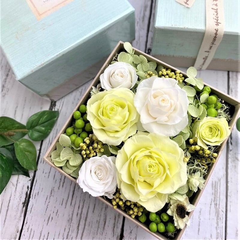 ウェディング フラワーボックス グリーン