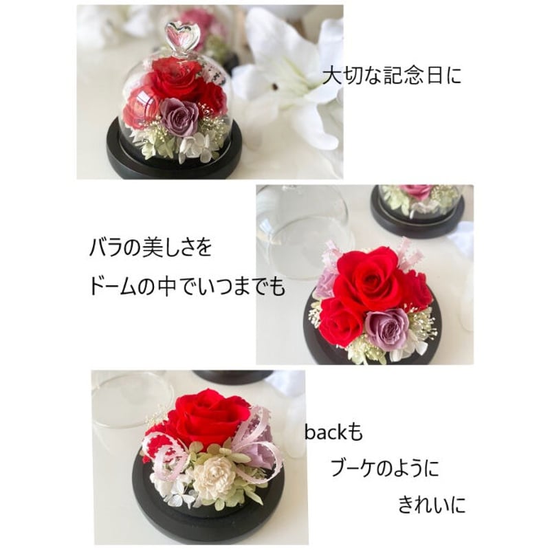 ガラスドームプリザーブドフラワー お誕生日 記念日 結婚祝い 母 ガラスドームプリザーブドフラワー お誕生日 記念日 結婚祝い 母