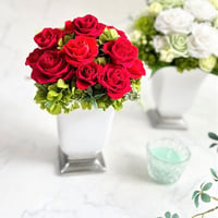 プリザーブドフラワーPREMIUMエテルナredℒ【送料無料】【クリアケース付き】お祝い 記念日 お誕生日 結婚記念日 開店開業  就任 昇進 還暦 インテリア