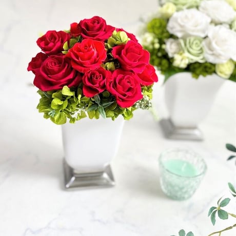 プリザーブドフラワーPREMIUMエテルナredℒ【送料無料】【クリアケース付き】お祝い 記念日 お誕生日 結婚記念日 開店開業  就任 昇進 還暦 インテリア