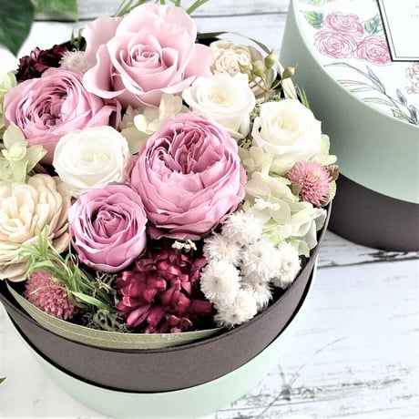 プリザーブドフラワー ボックス　ボタニカル お誕生日 母の日 結婚 出産 結婚 記念日  敬老の日 感謝 彼女  女性 友達 サプライズ  ボックスフラワー