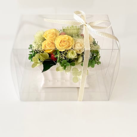 プリザーブドフラワー　プレシオーソorange【送料無料】【クリアケース付き】記念日 お誕生日 結婚出産お祝い 開店 開業 インテリア 母の日 敬老の日
