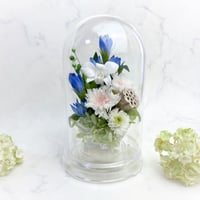 プリザーブドフラワーお供え花ドーム仏花　灯香～とうか～涼 法要・新盆・旧盆・法事・初盆・お彼岸・初彼岸