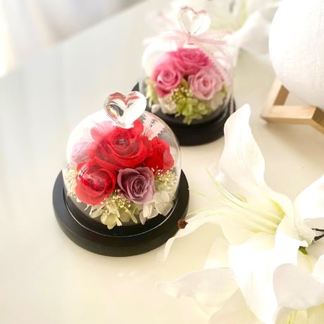 ガラスドームプリザーブドフラワー  お誕生日 記念日  結婚祝い 母の日 開店開業 送別 退職 感謝 いい夫婦の日 還暦祝い 愛妻の日