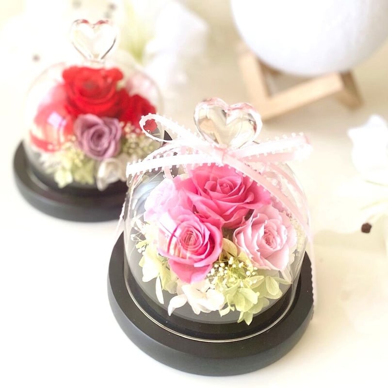 ガラスドームプリザーブドフラワー お誕生日 記念日 結婚祝い 母の日