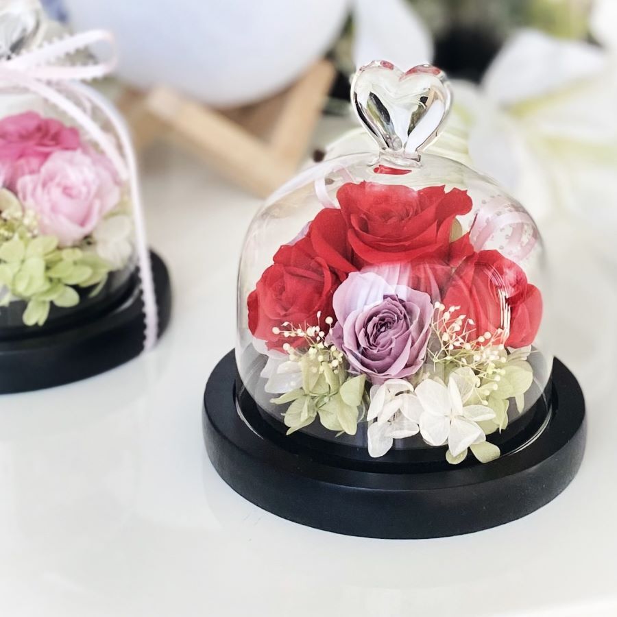 ガラスドームプリザーブドフラワー お誕生日 記念日 結婚祝い 母の日