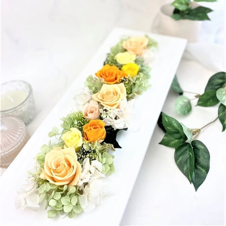 プリザーブドフラワー　ワイドウッドフレームℒ-or 記念日 お誕生日 結婚 出産祝い 新築祝い 開店開業 昇進  インテリア 母の日 敬老の日  母の日  米寿 傘寿