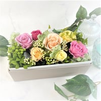 プリザーブドフラワー　ボックスフラワーガーデンrect .mix お誕生日 記念日 結婚出産 新築 開店開業祝い 敬老の日 長寿お祝い