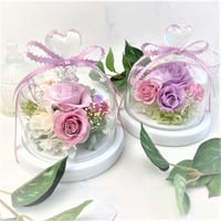 プリザーブドフラワーガラスドームha-to chou 記念日 お誕生日  プレゼント  女性 女友達 ギフトお花 結婚祝い 出産祝い 開店 開業 母の日 敬老の日 長寿お祝い 送別会 退職