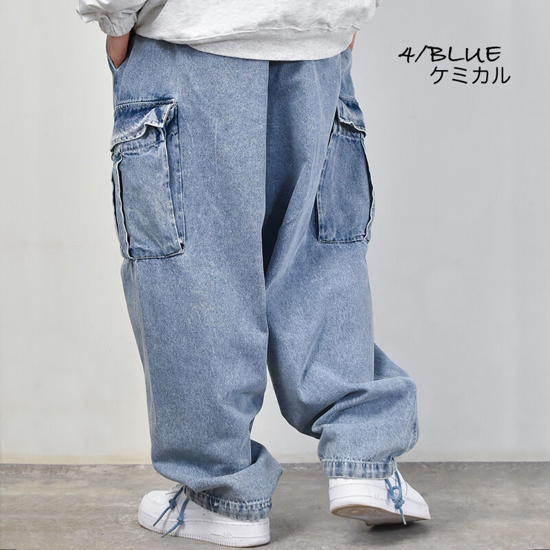 12オンスデニムイージーワイドカーゴパンツ ◇全3色◇_323710H 12オンスデニムイージーワイドカーゴパンツ ◇全3色◇_323710H