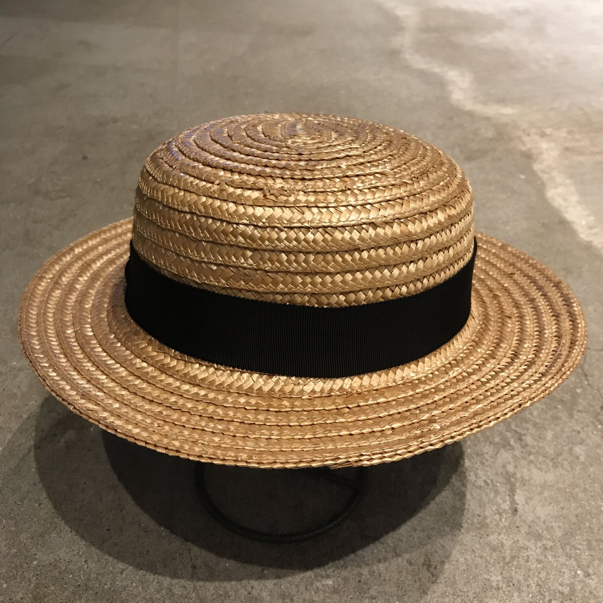 【試着のみ】45rpm ☆ ストローハット ☆ ナチュラル 浅カンカンフラット ストローハット ナチュラルS004 | essence