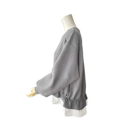 ソフトダンボール / 異素材ペプラムプルオーバー / カットソー【No.1759】