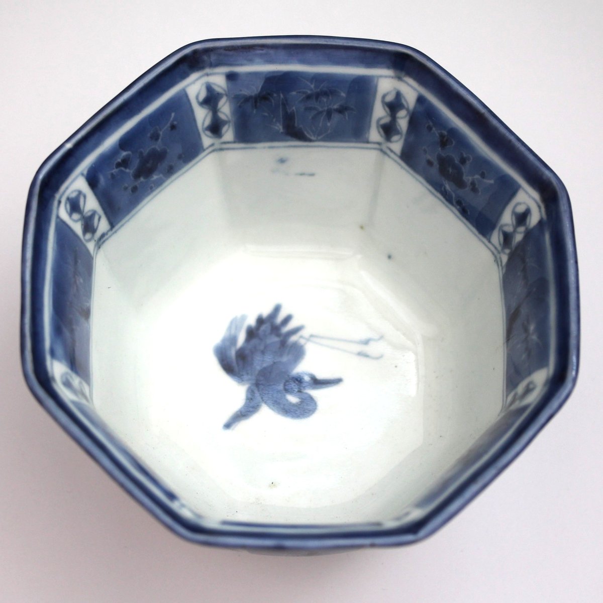 角鉢 八角鉢 伊万里 松竹梅 鳥 蝶 窯傷 歪み 明治前後 【公式通販】