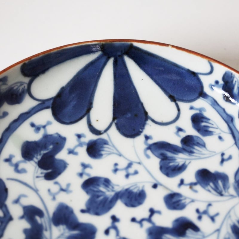 【古伊万里】染付 菊唐草皿 5枚セット 直径21.5cm お正月/祝いの席に 古伊万里】染付 菊唐草皿 5枚セット 直径21.5cm お正月/祝いの席